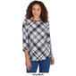 Womens Ruby Rd. Chalet Chic 3/4 Sleeve Bias Plaid Tee - image 3