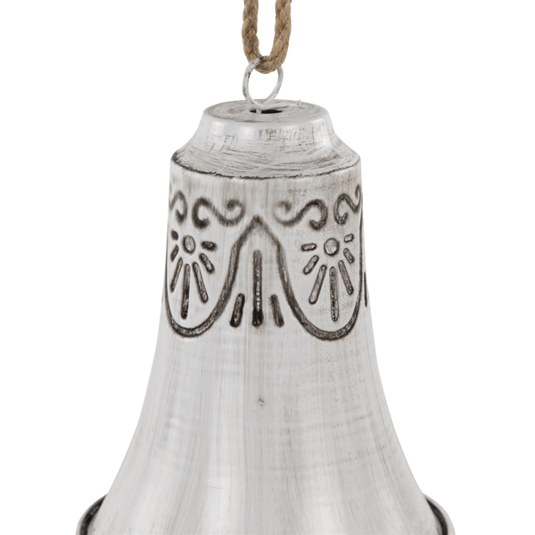 Northlight 2pc. Grey & White Embossed Bells Christmas Ornaments