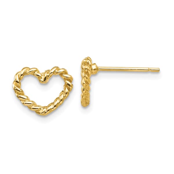 Gold Classics&#40;tm&#41; 14kt. Yellow Gold Heart Stud Earrings - image 
