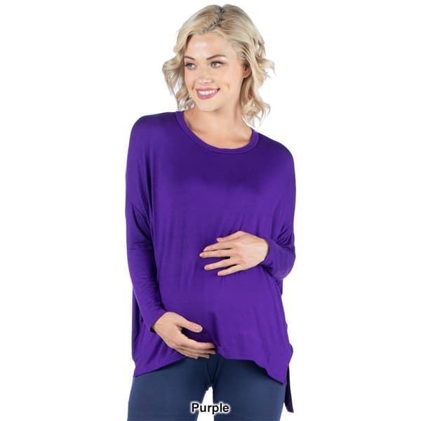 Womens 24/7 Comfort Apparel Oversized Dolman Maternity Top