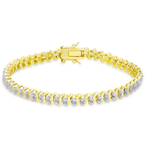 Gianni Argento Gold Plated 1/4ctw. Diamond S Link Bracelet - image 