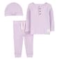 Baby Girl &#40;NB-12M&#41; Carters&#40;R&#41; 3pc. Floral Patch Button Ribbed Set - image 1