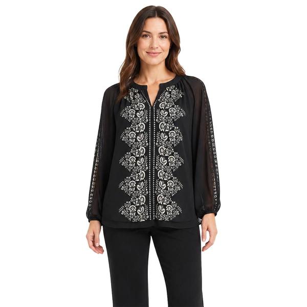 Womens Zac & Rachel Long Sleeve Bracelet Sleeve With Embroidered