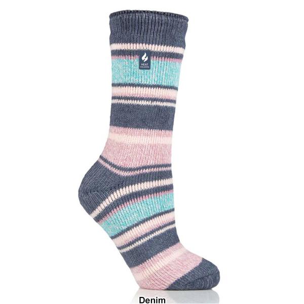 Womens Heat Holders Yasmine Multi Stripe Crew Socks