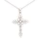 18in. Silver Plated Cubic Zirconia Cross Pendant Necklace - image 1