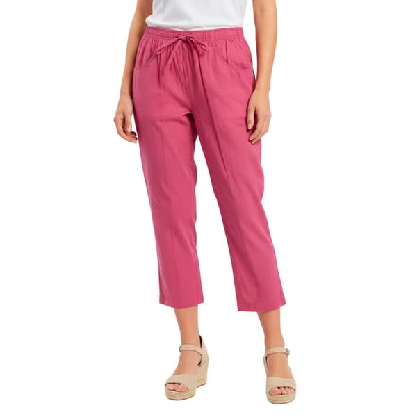 Petite Hasting & Smith Solid Crinkle Tie Front Capris - image 