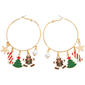 Gold-Tone Gingerbread Man/Candy Cane/Snowflake Earring Trio - image 1