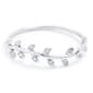 Sterling Silver & Cubic Zirconia Delicate Leaf Ring - image 1
