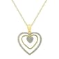 Gold Over Sterling Cubic Zirconia Triple Heart Necklace - image 1
