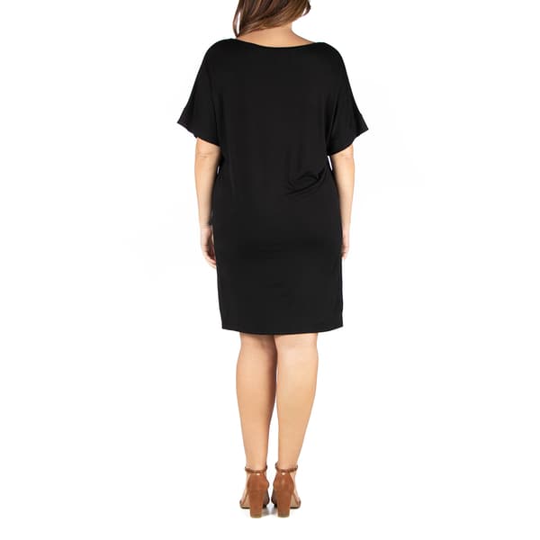 Plus Size 24/7 Comfort Apparel V-Neck Shift Dress