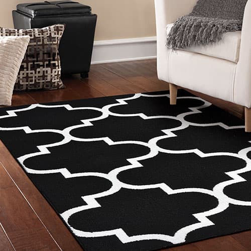 Garland Large Quatrefoil Area Rug - Black/White - image 