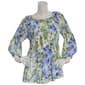 Plus Size Floral & Ivy 3/4 Sleeve Floral Round Neck Blouse - image 3