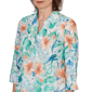Petite Alfred Dunner Caribbean Blues Tropical Floral Blouse - image 5