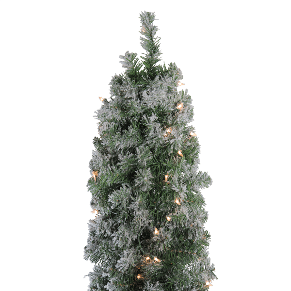 Northlight 6ft. Pre-Lit Flocked Pencil Artificial Christmas Tree