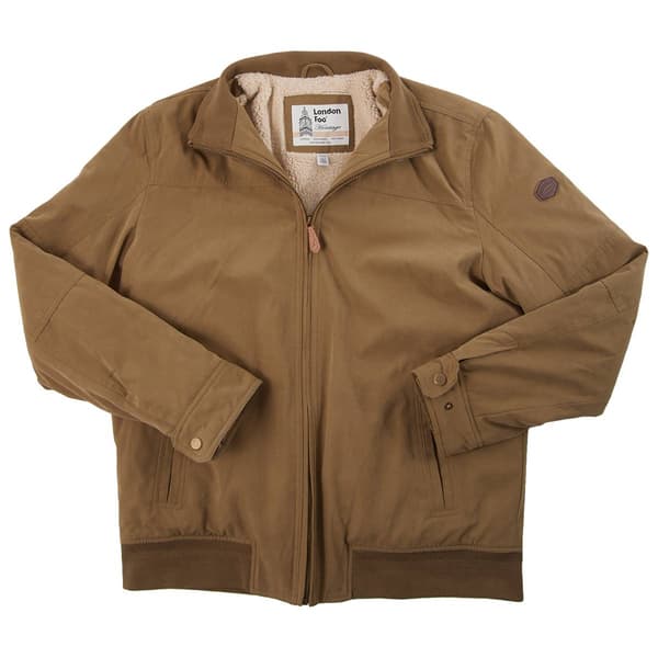 Mens Big & Tall London Fog Microfiber Sherpa Lined Bomber Jacket - image 