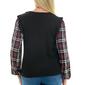 Womens Zac & Rachel Long Plaid Sleeve Hacci Blosue - image 2