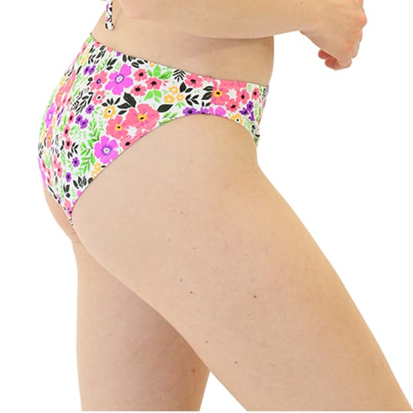 Juniors Cyn & Luca Floral Bethany Ruch Back Bikini Swim Bottoms