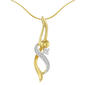 Espira 10kt. Gold 1/20ctw. Diamond Accent Swirl Necklace - image 1
