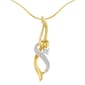 Espira 10kt. Gold 1/20ctw. Diamond Accent Swirl Necklace - image 1