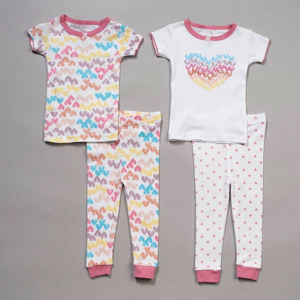 Baby Girl &#40;12-24M&#41; floral Threads&#40;R&#41; 4pc. Hearts Cotton Pajama Set - image 
