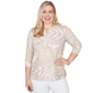Womens Alfred Dunner Natural Wonder Animal Print Split Neck Bead - image 1