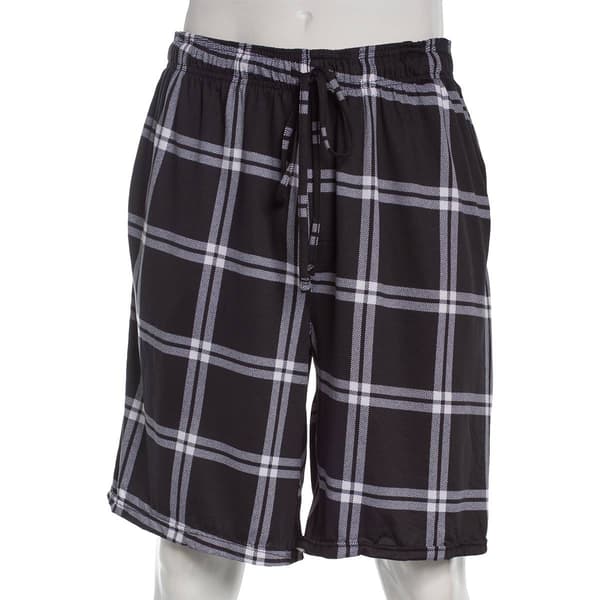 Mens Big & Tall Preswick & Moore Shorts - Black Plaid