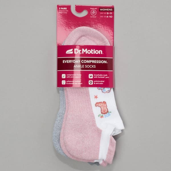 Womens Dr. Motion 2pk. Cowgirl Low Cut Compression Socks