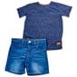 Toddler Boy 7 For All Mankind(R) Tropical Tee & Denim Shorts Set - image 1