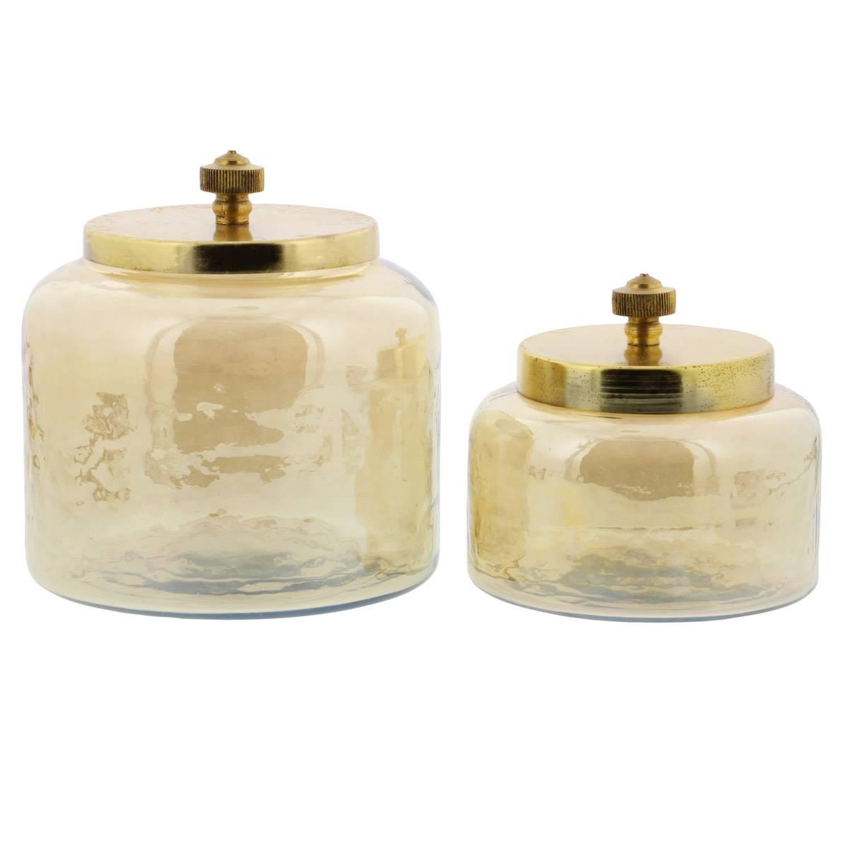 9th & Pike® Gold Smoked Glass Jars - Set of 2