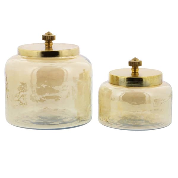 9th & Pike(R) Gold Smoked Glass Jars - Set of 2 - image 