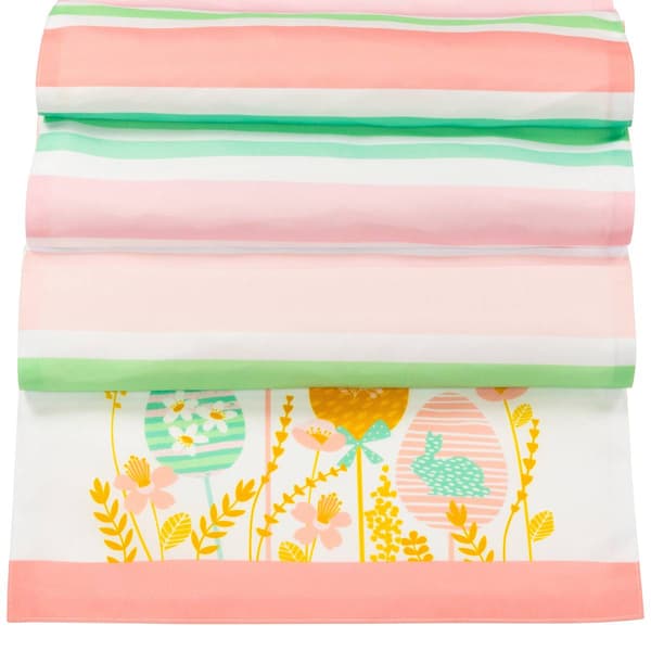 Northlight Seasonal Pastel Happy Easter Striped Table Runner