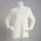 Womens Retrology Crew Neck Button Sleeve Side Slit Sweater - image 5