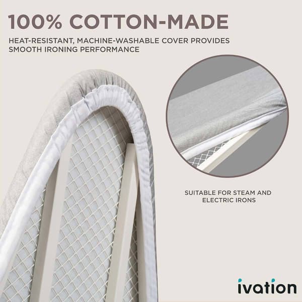 Ivation Wall Mounted Left Side Door Ironing Board w/ Mirror