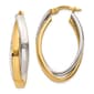 Gold Classics(tm) 14kt. Two-Tone 30x18.5mm Hoop Earrings - image 1
