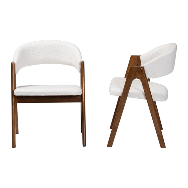 Baxton Studio Virden Boucle Upholstered Dining Chair - Set of 2