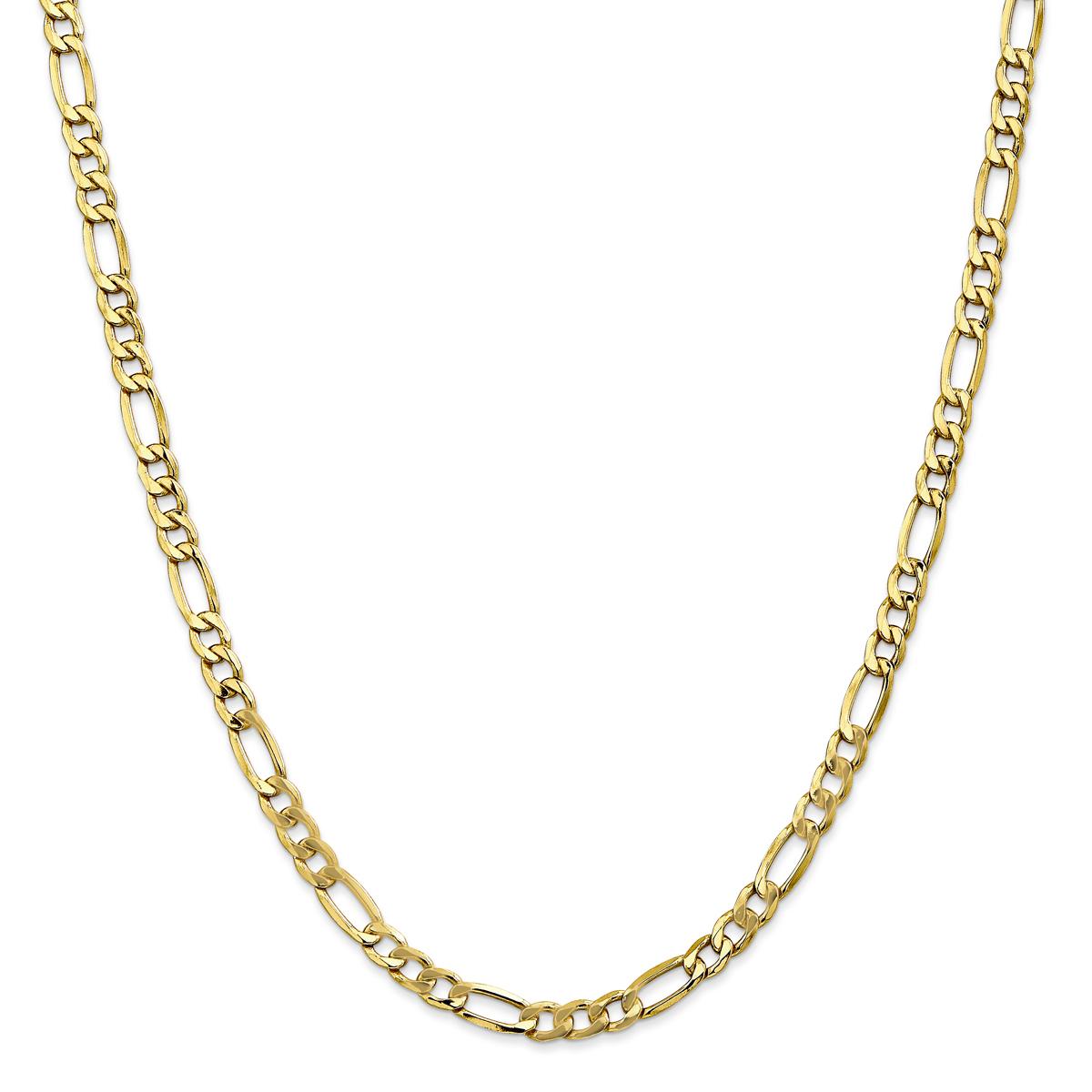 Mens Gold Classics(tm)10kt. 5.35mm 18in. Semi-Solid Figaro Chain