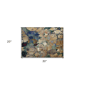 HomeRoots Beige & Blue Abstract Washable Indoor Outdoor Accent R - image 3