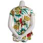 Womens C''est La Vie Short Sleeve Round Hem Print Lace Up Top - image 2