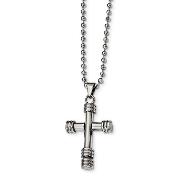 Mens Gentlemen's Classics&#40;tm&#41; Polished Silver Cross Necklace - image 