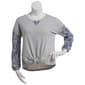 Womens Absolutely Famous Long Sleeve Mixed Media Top - image 1