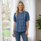 Womens Nanette Lepore Ruffle Cuff Embroidered Button Front Blouse - image 1