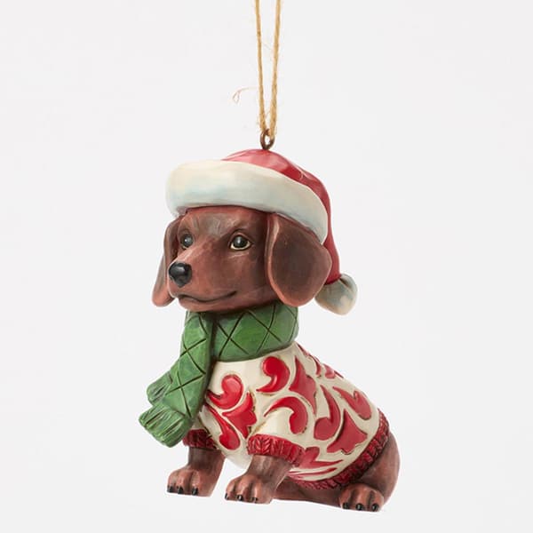 Jim Shore Christmas Dog Dachshund Christmas Ornament