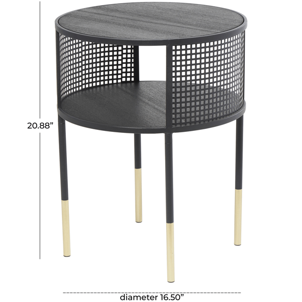 9th & Pike® Contemporary Black Metal Accent Table