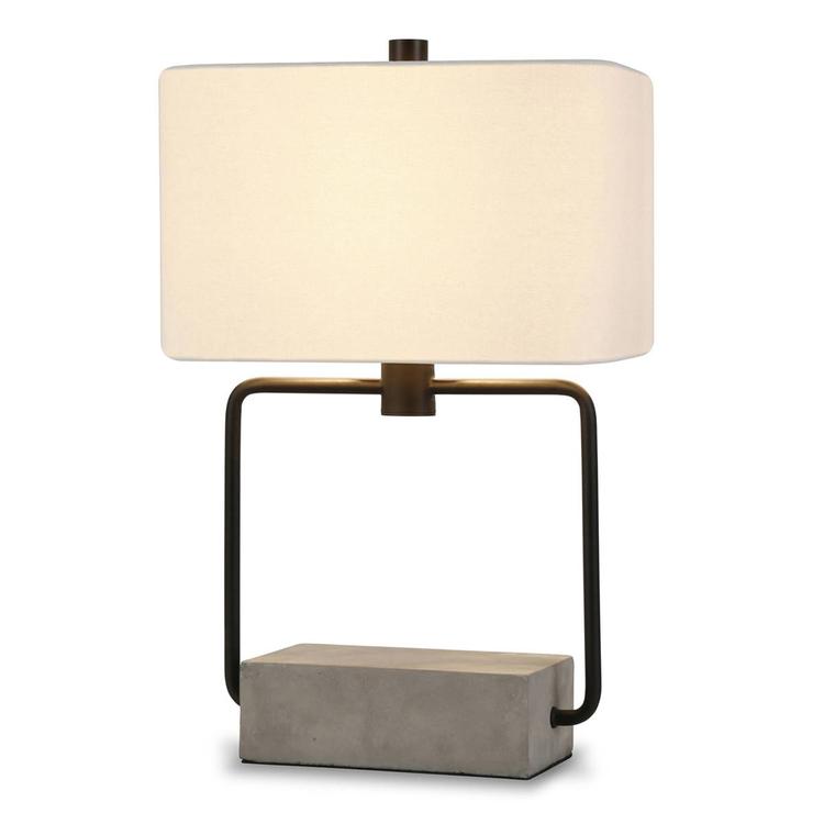 HomeRoots 22in. Grey and Black Mod Table Lamp