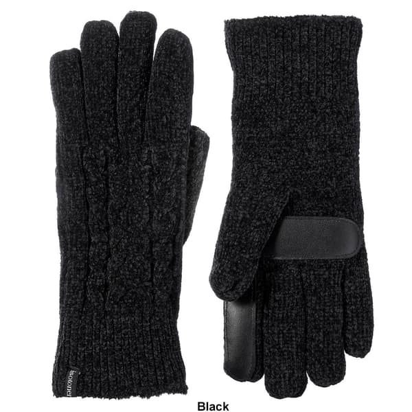 Womens Isotoner Chenille Cable Knit Lined Gloves