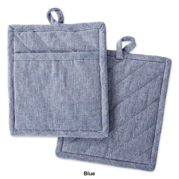 DII® Solid Chambray Pot Holders - Set of 2
