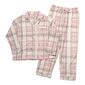 Womens Ellen Tracy Long Sleeve Plaid Notch Collar Pajama Set - image 1