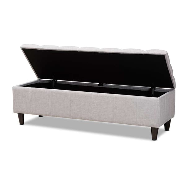 Baxton Studio Brette Wood Storage Bench Ottoman