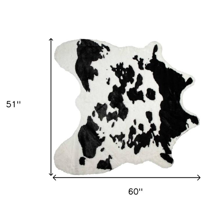 9th & Pike® Black & White Faux Cowhide Area Rug