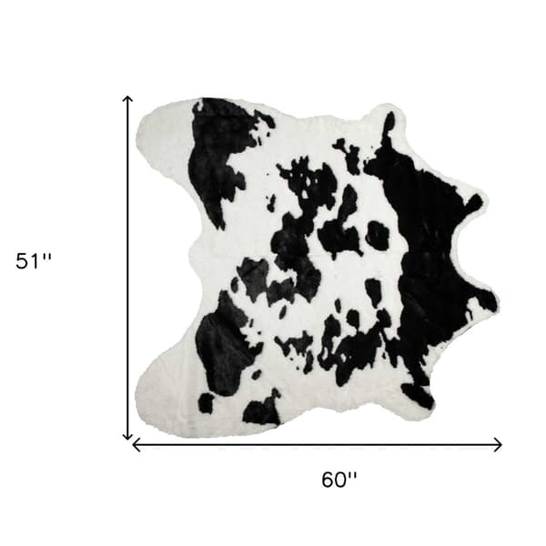 9th & Pike® Black & White Faux Cowhide Area Rug